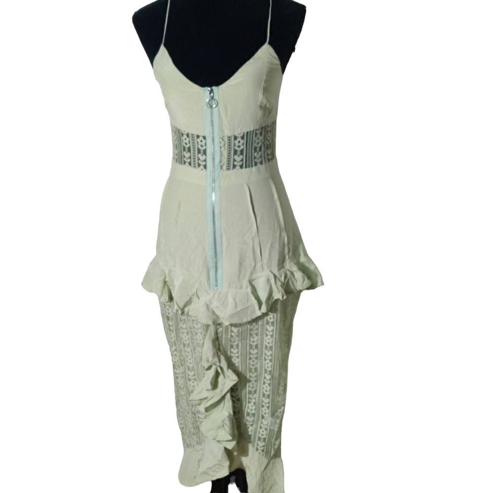 NWT For Love & Lemons L Green Lovebird Lace Midi Dress